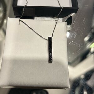 Sif Jakobs Elegant silver 925 set with  Black crystals Pendant Necklace